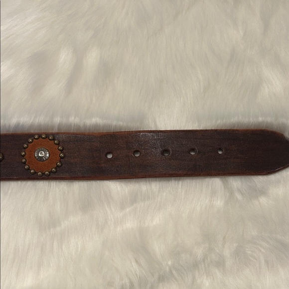Rare Jeff Gallea Brown Leather Studded Belt with Studs Y2K Rare - Picture 5 of 8